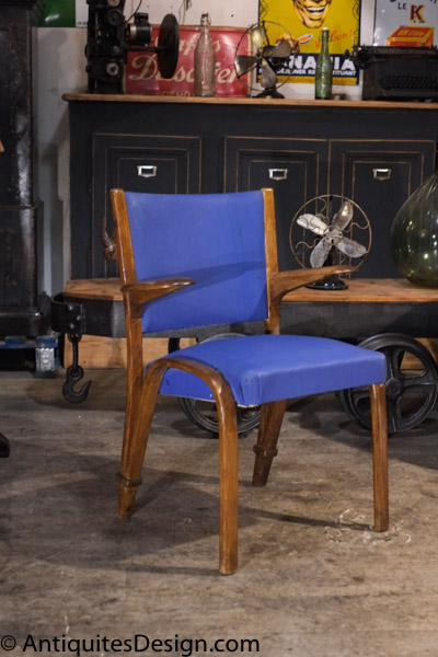 FAUTEUIL VINTAGE 1950 BOW WOOD DE HUGUES STEINER 
