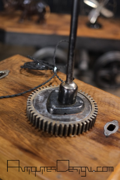 lampe ancienne gruber en metal brut