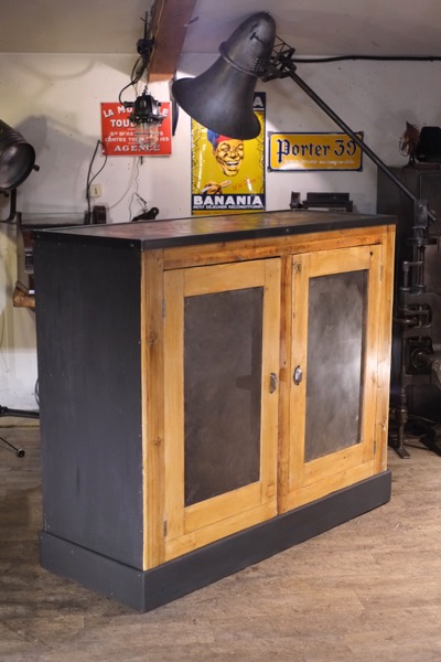 meuble de metier 2 portes bois metal