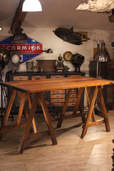 treteaux ancien en chene 