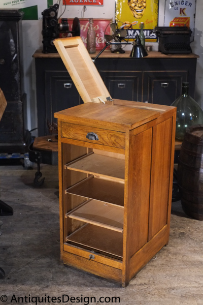 meuble classeur de bureau a rideaux avec systeme